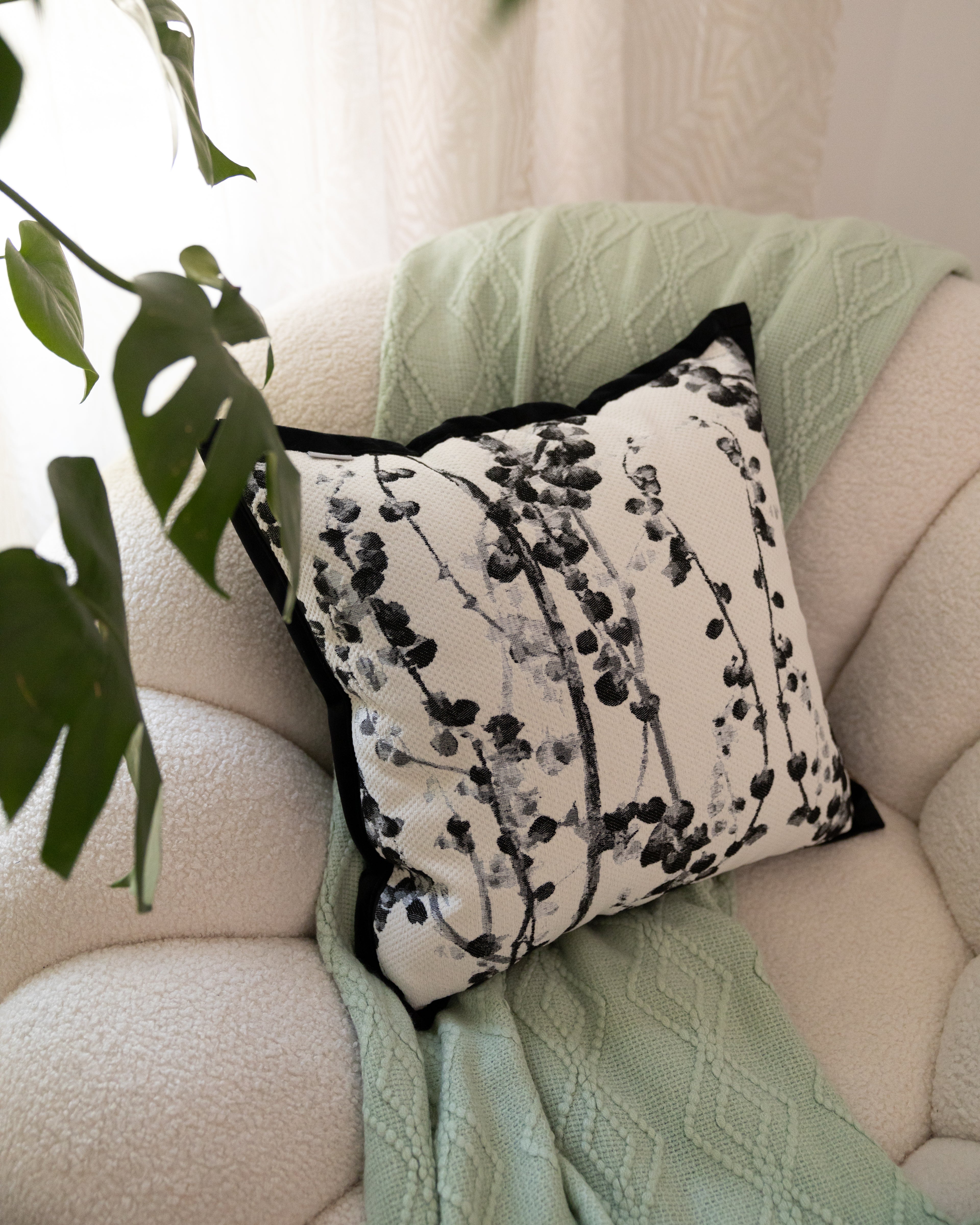 Chenille Branch Design Jacquard Pillow